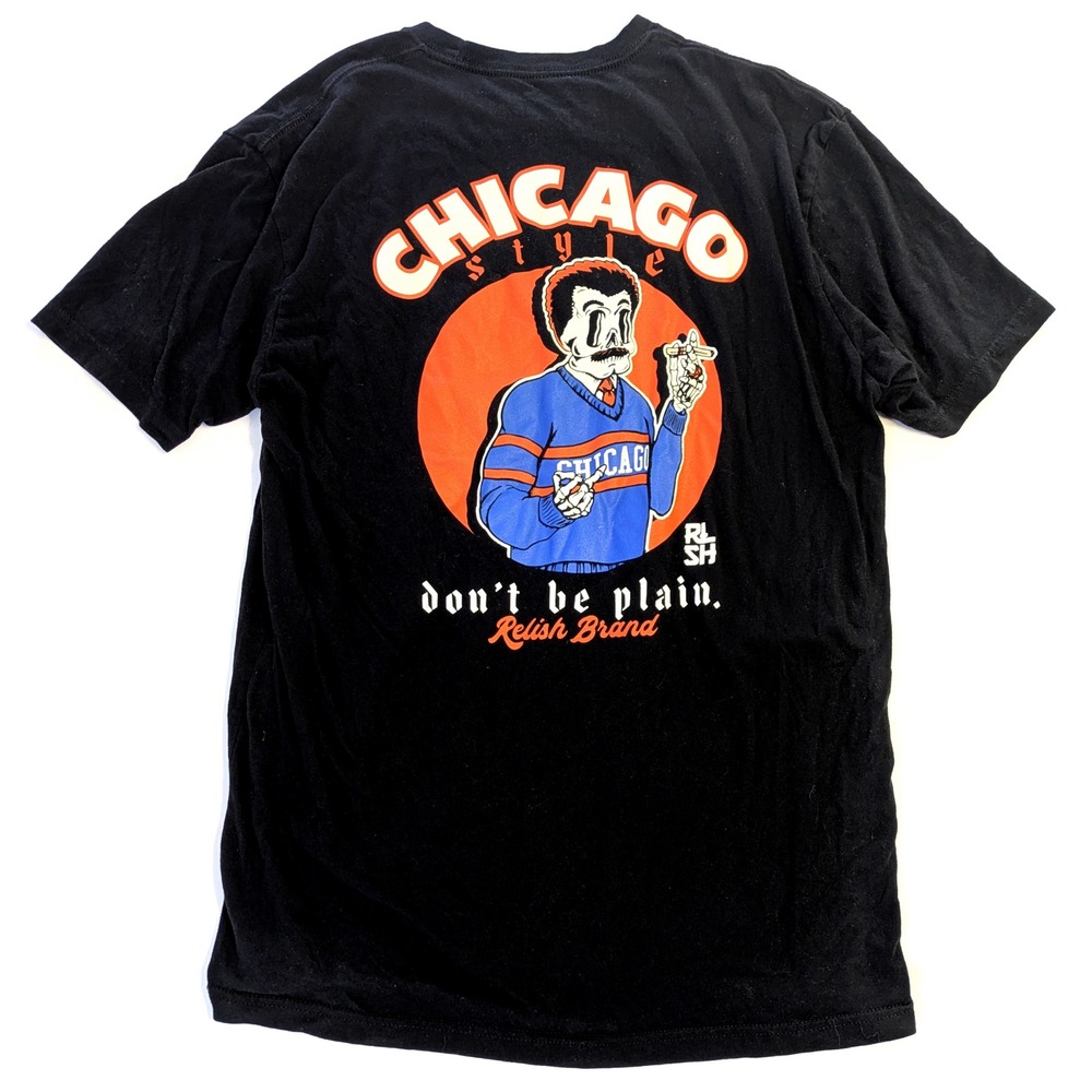 Relish Brand Chicago Skeleton Bears Ditka Graphic T-Shirt Black XL Dont Be Plain